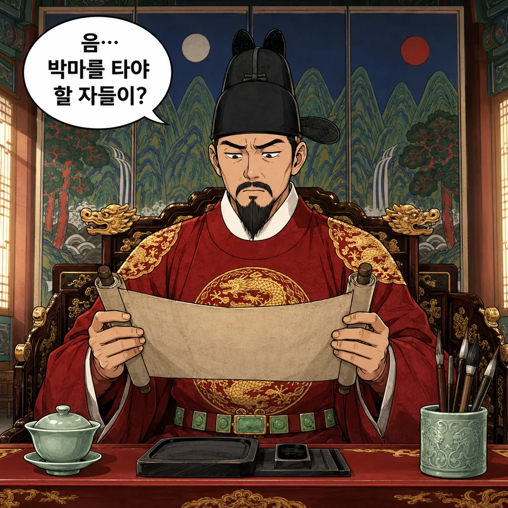 상중이라더니 살찐 말 타고 출근? 1컷