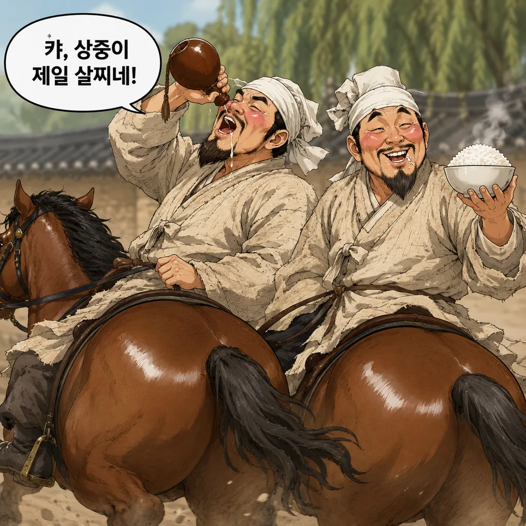 상중이라더니 살찐 말 타고 출근? 3컷