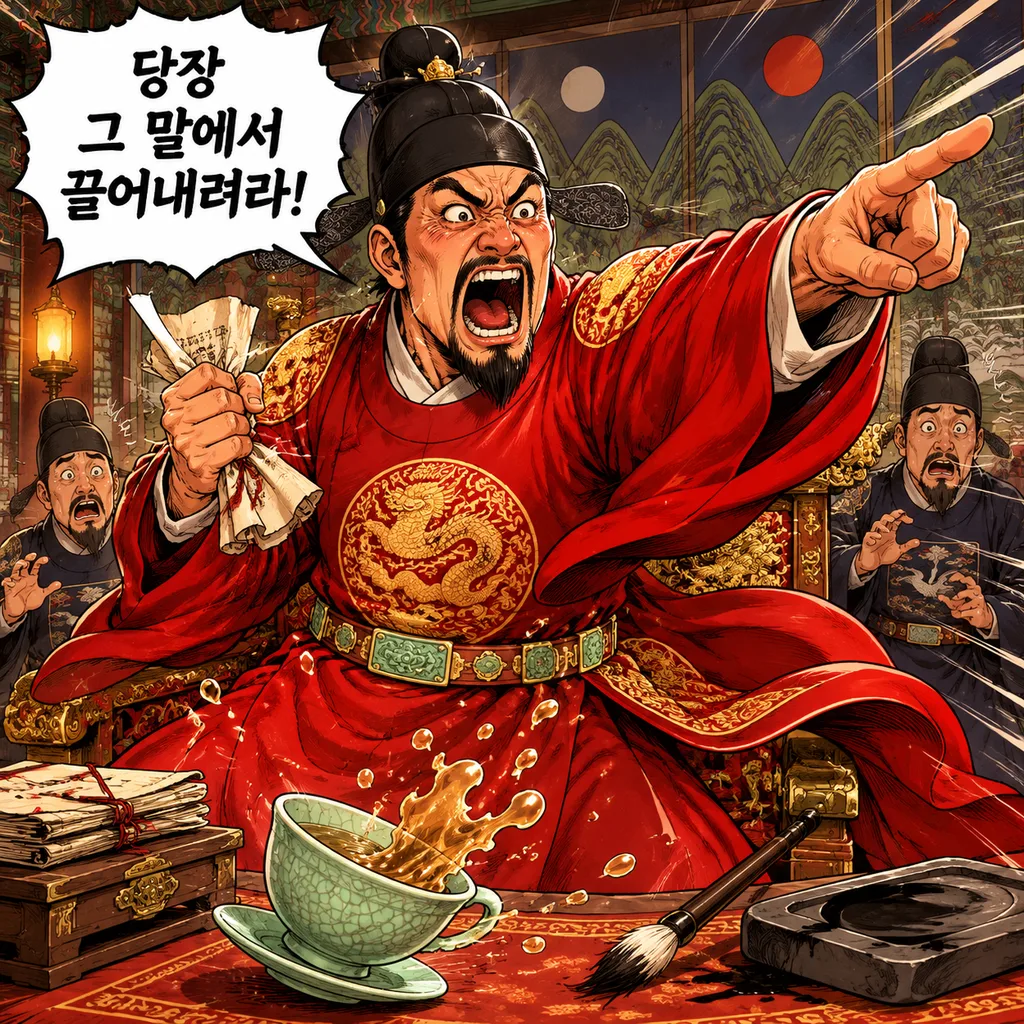 상중이라더니 살찐 말 타고 출근? 4컷