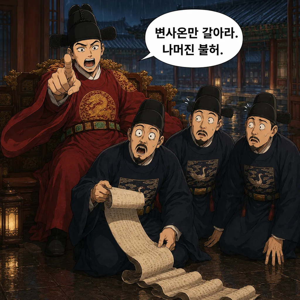 임금이 청원 다 거절하고 딱 한 명만 자른 이유는? 4컷