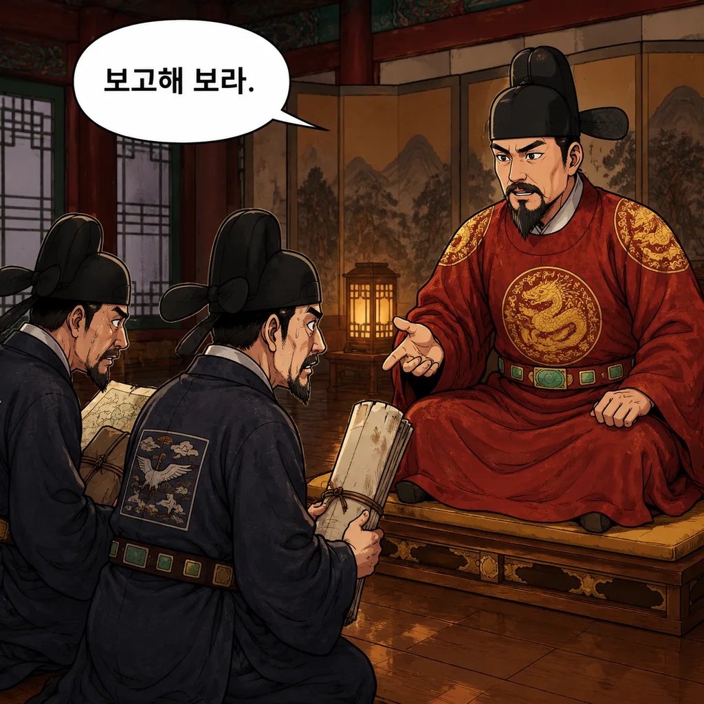 세종, 사신 보고 듣다가 원한 300명을 만남 1컷