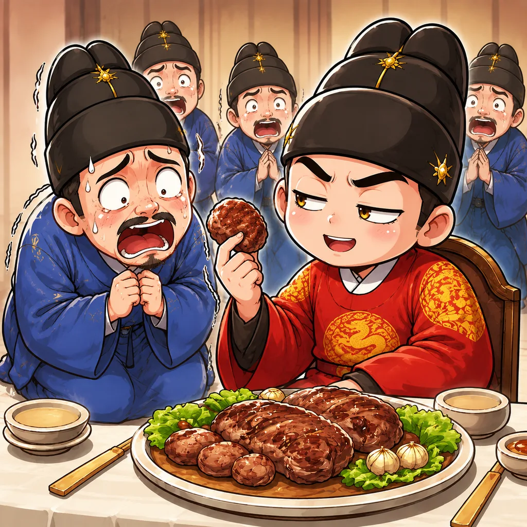 세종, 고기 한 점 먹으려다 국정 회의 됨 3컷