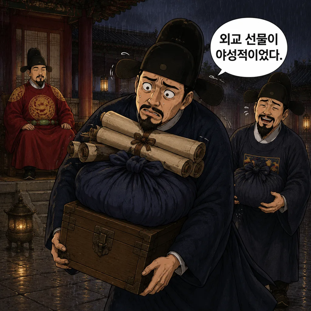 세종, 외교 선물에 호랑이 뼈까지 얹어버림 4컷