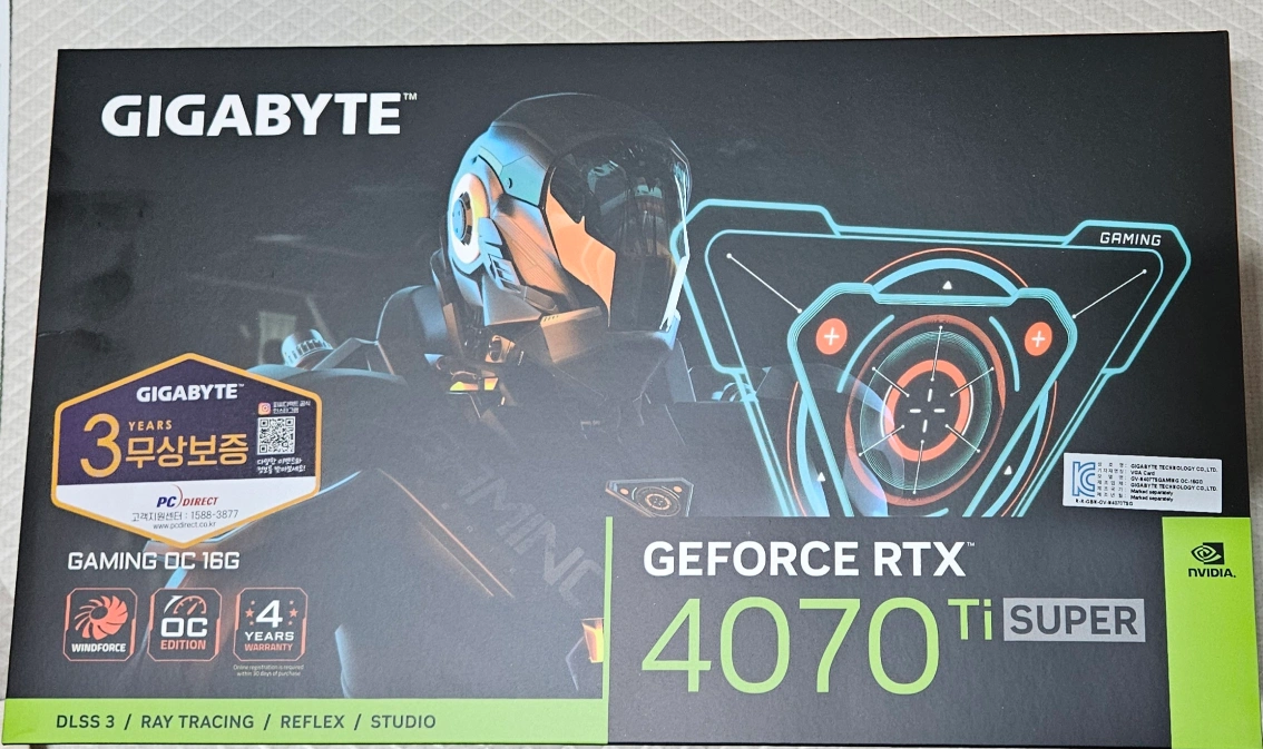 기가바이트 RTX 4070Ti Super 게이밍OC 피씨디렉트 팝니다.