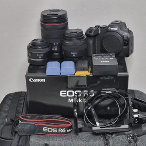 캐논 EOS R6 Mark II 풀박스 + 케이지, 정품베터리1, c타입 베터리2