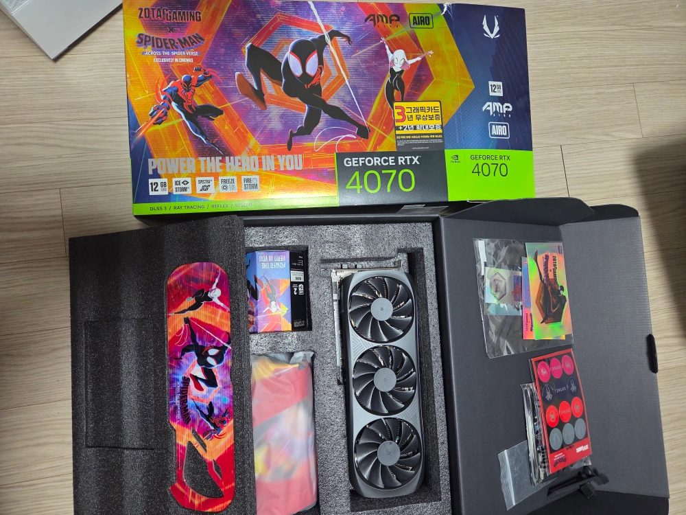 ZOTAC GAMING 지포스 RTX 4070 AMP AIRO D6X 12GB 스파이더맨 에디션