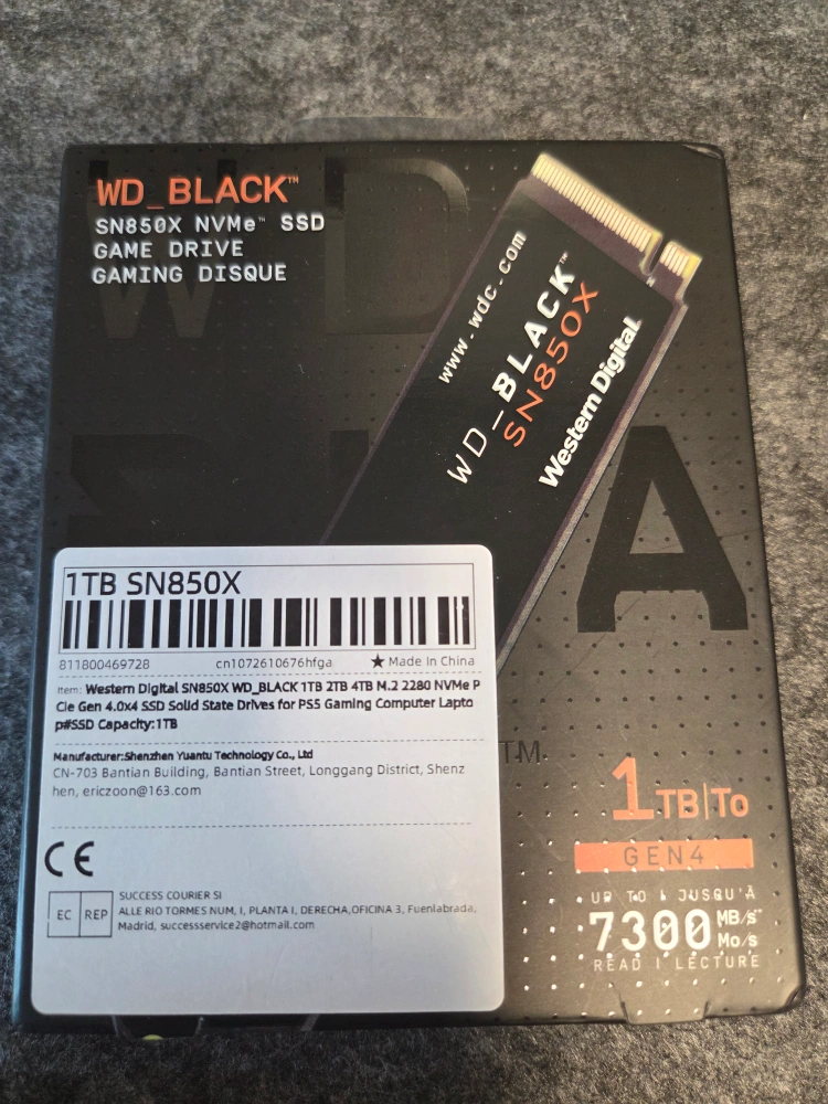 WD_BLACK SN850X 1TB NVMe SSD 판매합니다