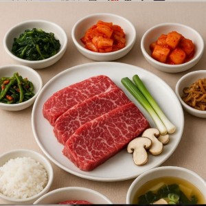 가넷한우 한우 갈비살 300g+ 한 상차림 . — 가넷한우 한우 갈비살 300g+ 한 상차림 .5만원선 -방문자리뷰작성시: 된장찌개 + 무타블랑음료 50 할인권제공함 -고기 추가주문시:300g까