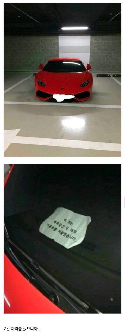 주차할때 2칸해도 당당한 이유