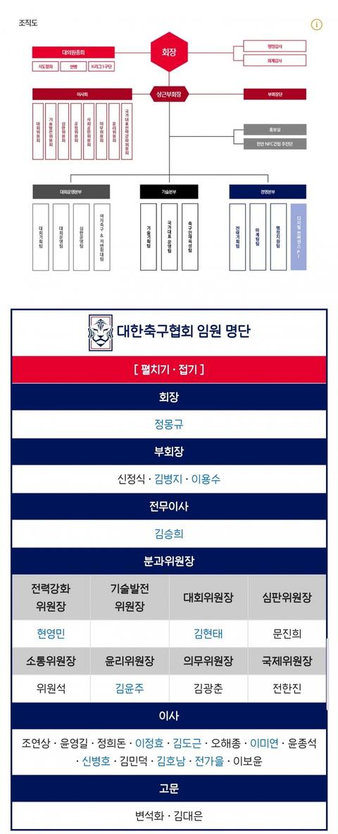 대한축구협회 조직도