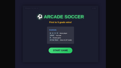 Arcade Soccer (GLM 4.7 Flash)