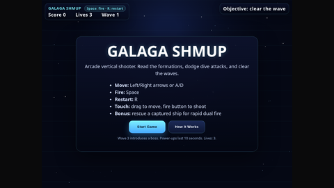 Galaga (GPT 5.4 Mini)
