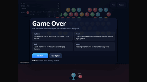 Bubble Shooter (GPT 5.4 Mini) gameplay preview