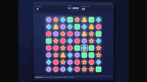 Match-3 (GPT 5.3 Codex) gameplay preview