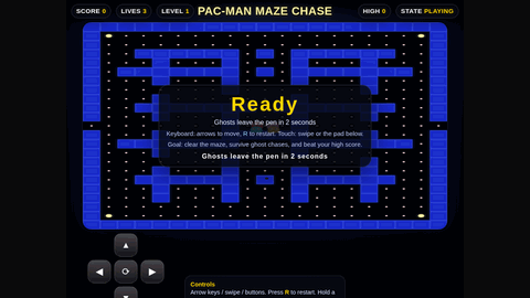 Pac-Man (GPT 5.4 Mini) gameplay preview