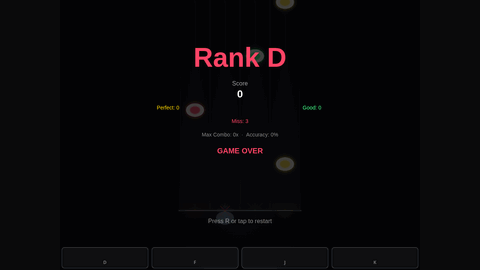 Rhythm Tap (DeepSeek V4 Flash) gameplay preview