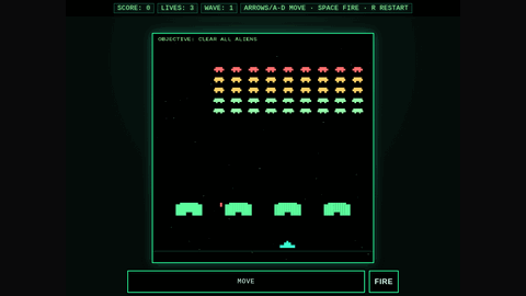 Space Invaders (GPT 5.3 Codex) gameplay preview