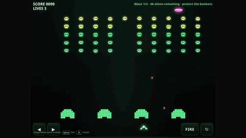 Space Invaders (GPT 5.4 Mini) gameplay preview