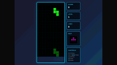 Tetris (GLM 4.7) gameplay preview