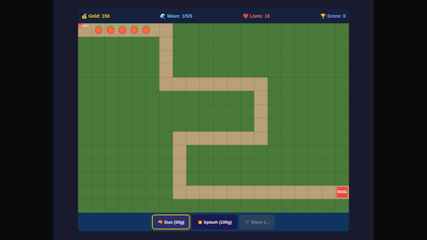 Tower Defense (DeepSeek V4 Flash)