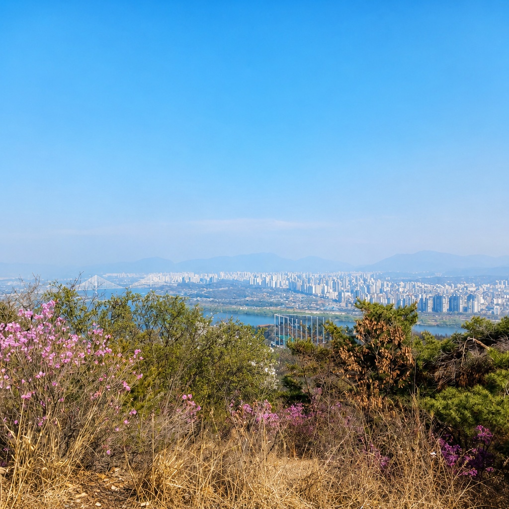 아차산 정상에서 본 한강