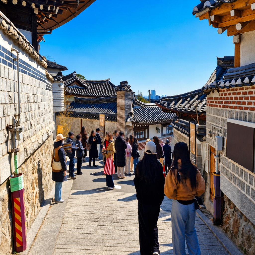 북촌 한옥마을 골목길의 다채로운 풍경