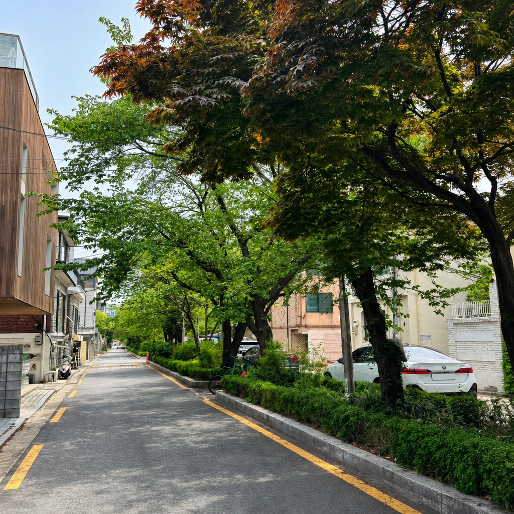 유럽풍 외관과 화려한 벽화가 돋보이는 아토일 매장 주변
