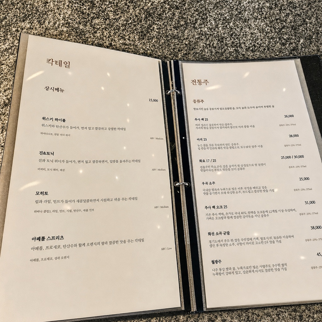 대림창고 다이닝 바 메뉴