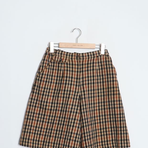 DAKS Check Wool Wide Shorts (27) 상품 사진