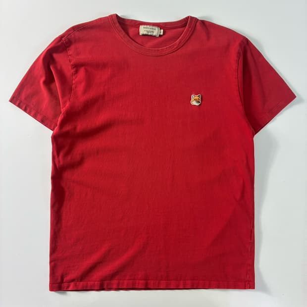 Maison Kitsuné Maison kitsune 메종키츠네 폭스헤드 레드 반팔티셔츠 상품 사진