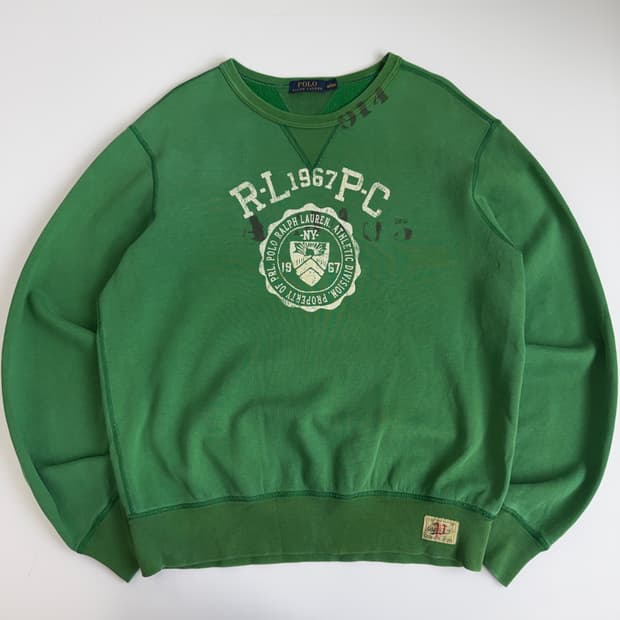 Polo Ralph Lauren Polo Ralph Lauren 폴로 랄프로렌 빈티지 그린 그래픽 크루넥 상품 사진