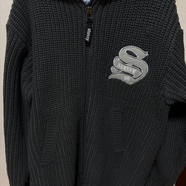 90s Stussy big4 knit cardigan 상품 사진