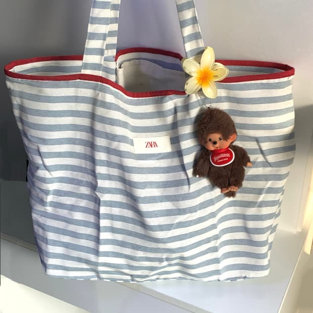 Zara Zara <새상품>ZARA 자라 스트라이프 에코백 비치백 빅백 여행 가방 토트백 상품 사진