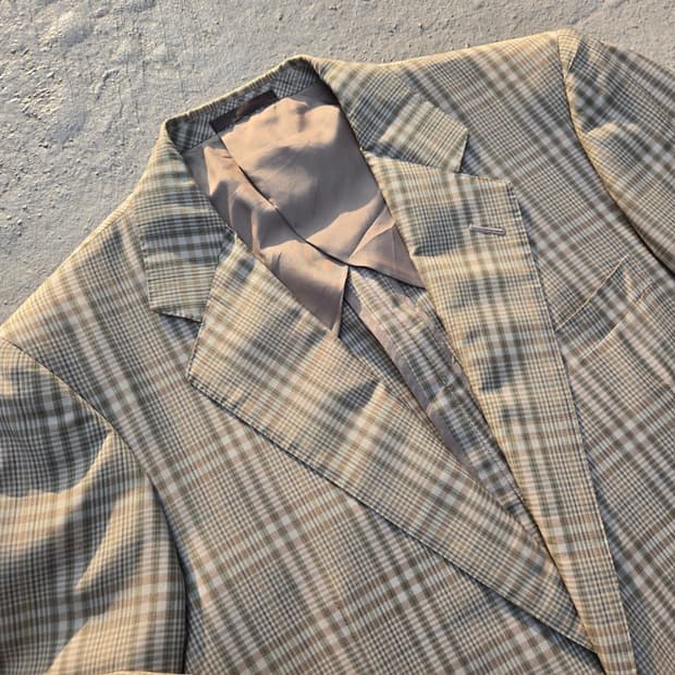 Burberry 90's 버버리 클래식 체크 울/실크 자켓 상품 사진