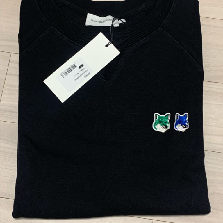 Maison Kitsuné 모노크롬 더블폭스 맨투맨 블랙 상품 사진