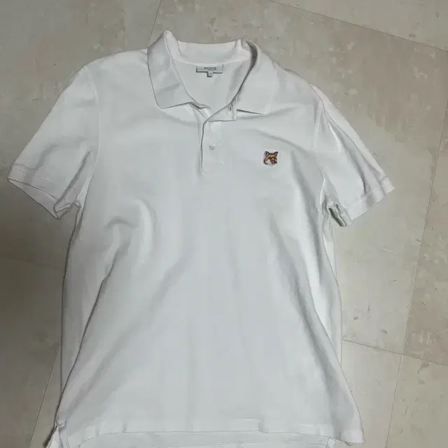 메종 키츠네 폭스 헤드 패치 폴로 화이트 상품 사진