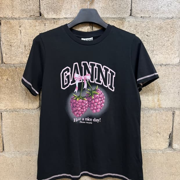 GANNI 가니 라즈베리 반팔 티셔츠 상품 사진
