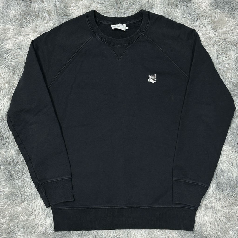 Maison Kitsuné 폭스헤드 블랙 맨투맨 상품 사진