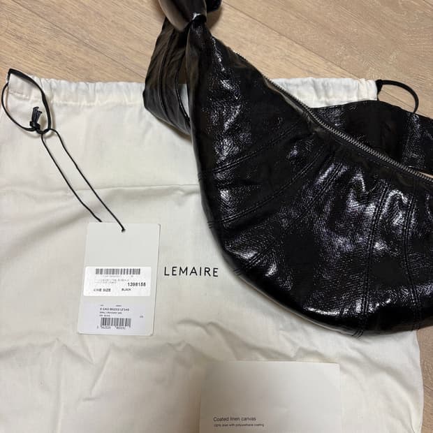 LEMAIRE 르메르 크루아상백 코티드린넨 블랙 스몰사이즈 상품 사진