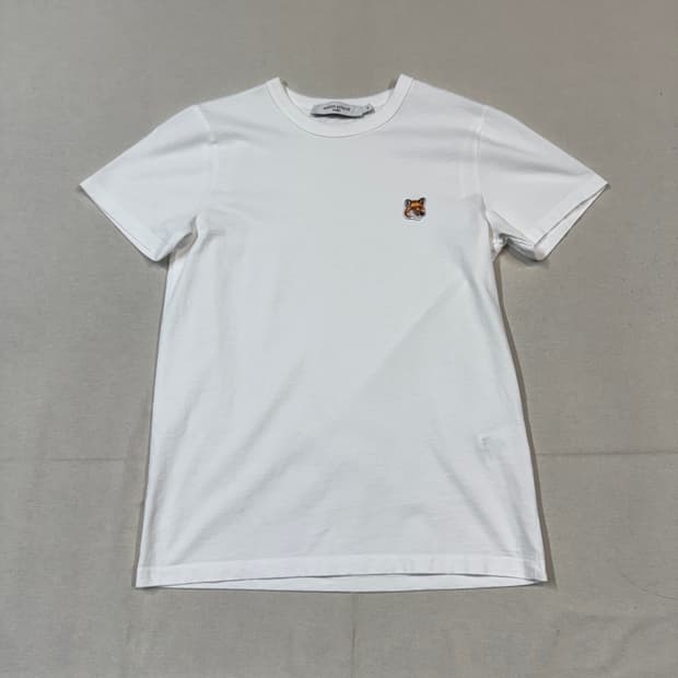 Maison Kitsuné XS) 메종키츠네 폭스헤드 로고 반팔티 화이트 상품 사진